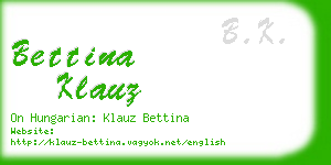 bettina klauz business card